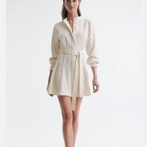 NWT Reiss Leia short belted dress (cream)